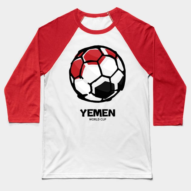 Yemen Football Country Flag Baseball T-Shirt by KewaleeTee